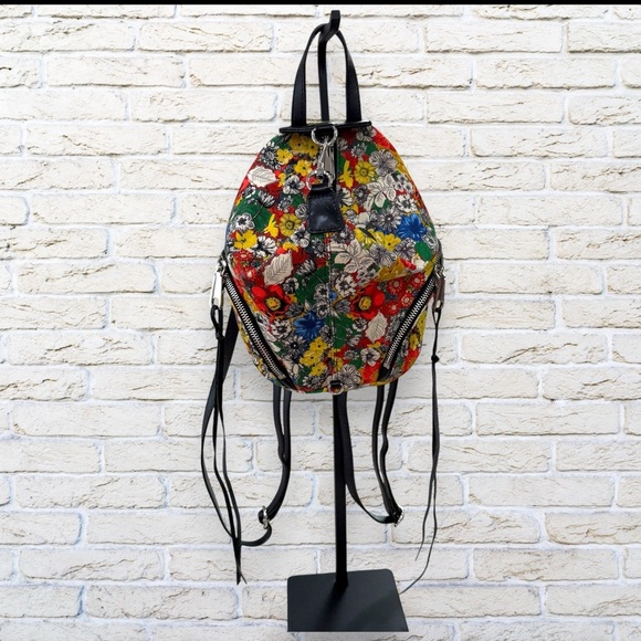 Rebecca Minkoff Julian Mini Convertible Floral Canvas Backpack, RARE Like New - Picture 3 of 10